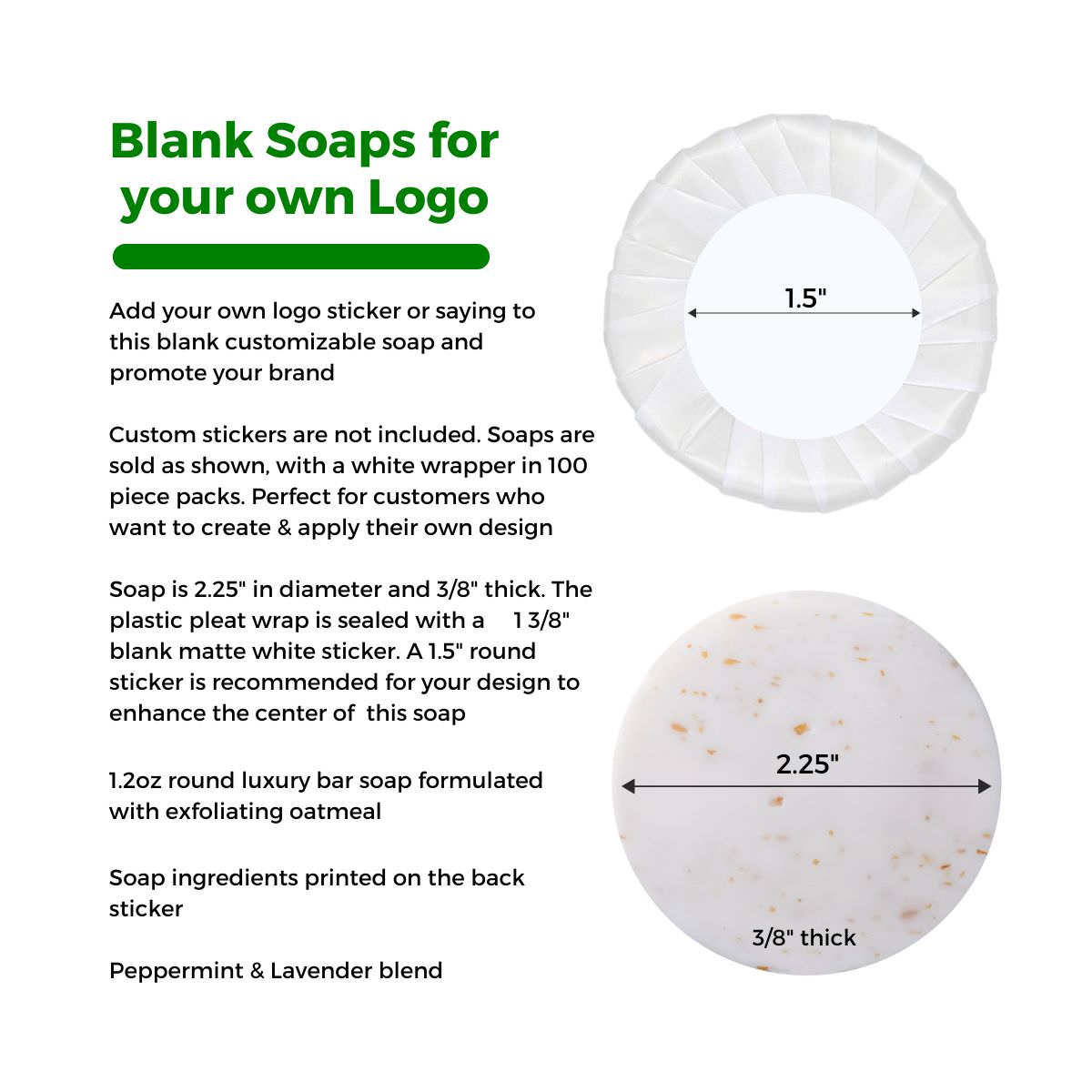 blank custom soap for sticker logo