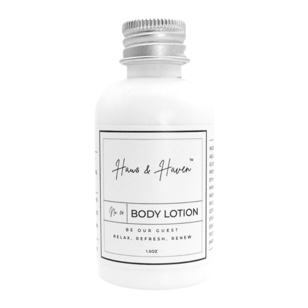 travel size body lotion by Haus and haven