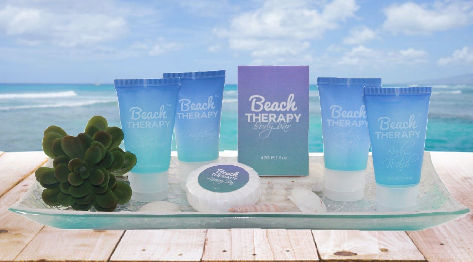 beach therapy hotel soaps and amenities