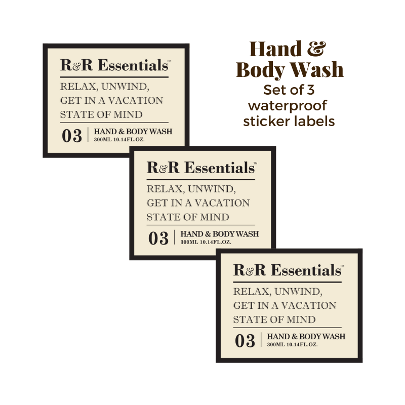 hand &amp; body wash labels
