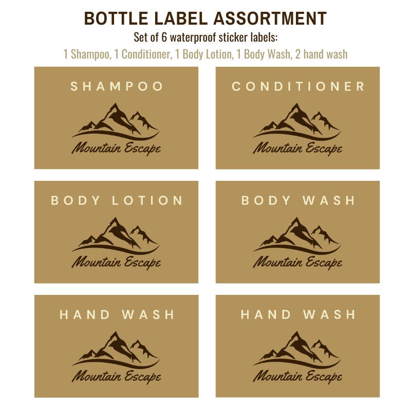 Mountain escape product labels