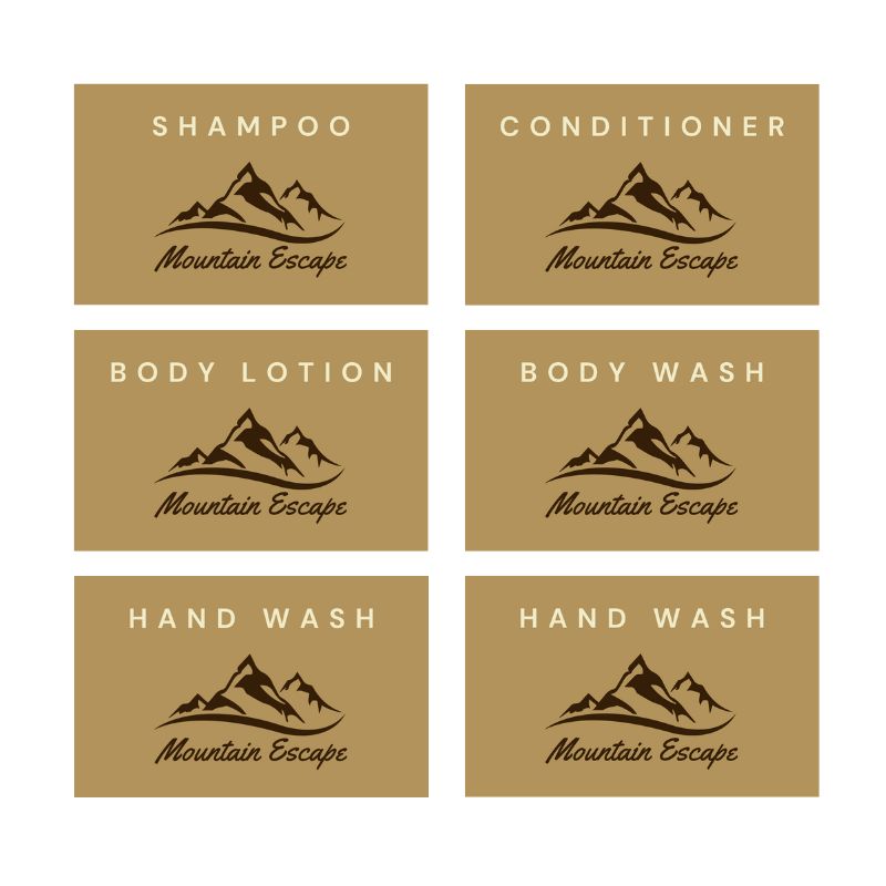 Mountain escape product labels