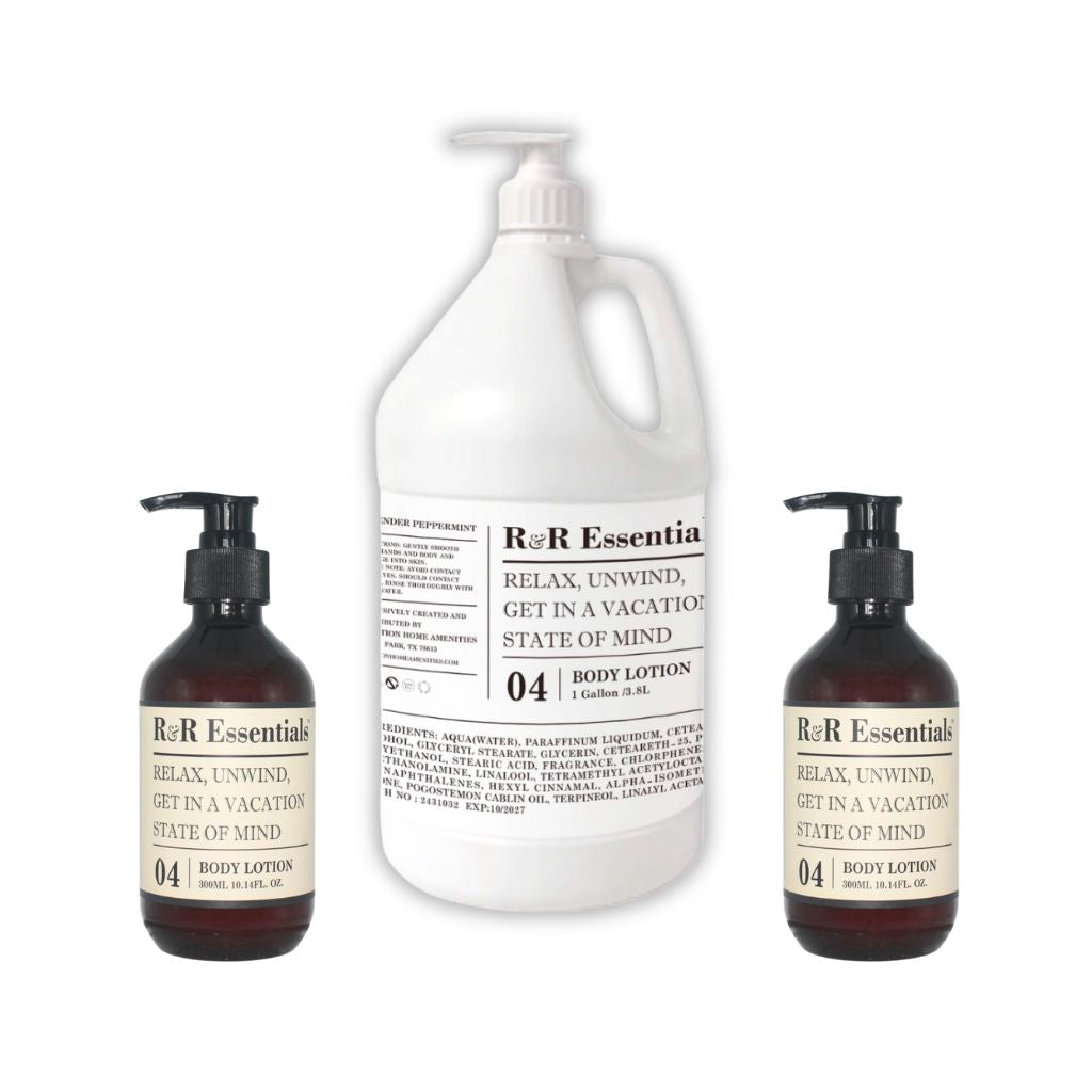 R&R Essentials refillable body lotion bundle