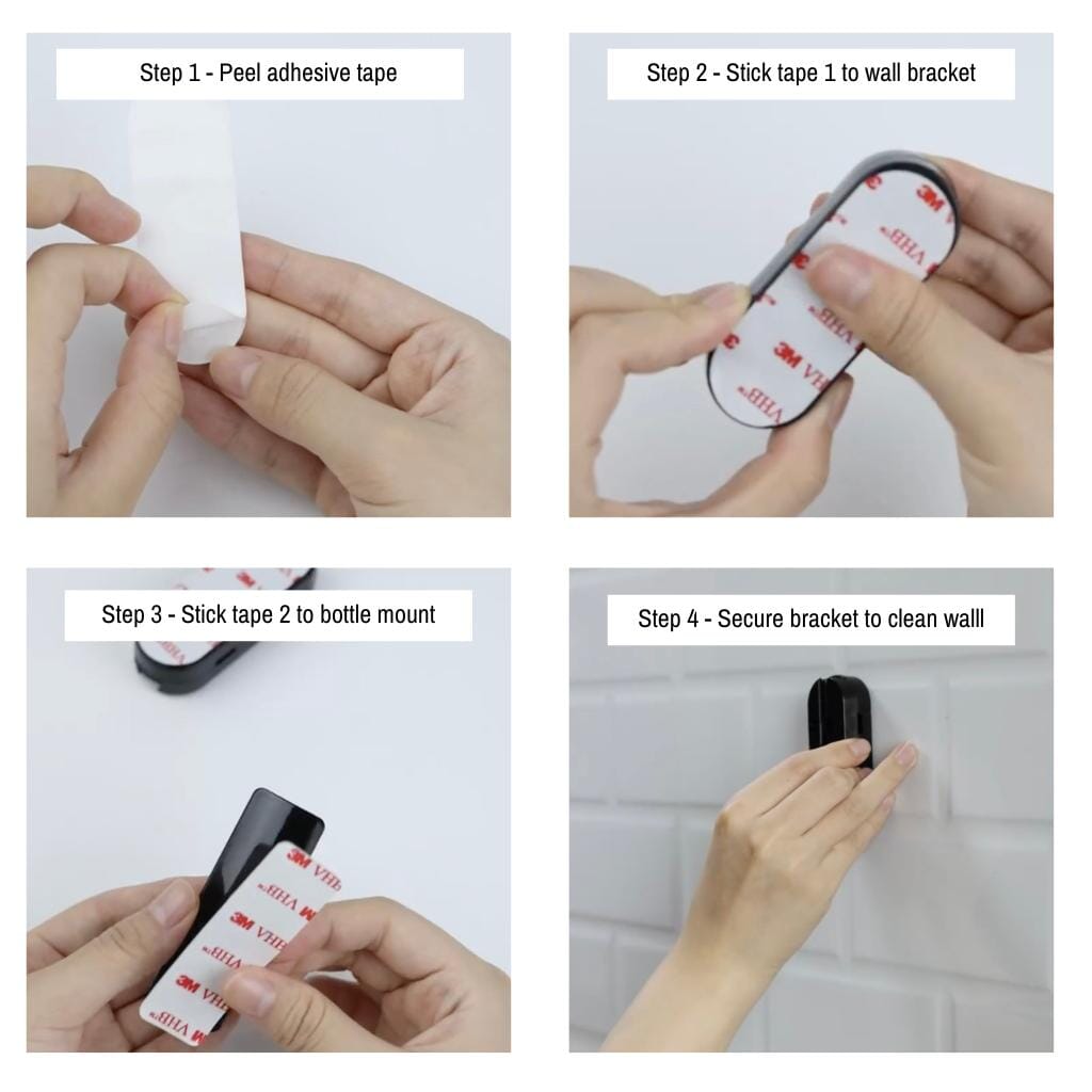 3 Pack ~ Drill Free Dispenser shower wall mount  ~ self adhesive bracket