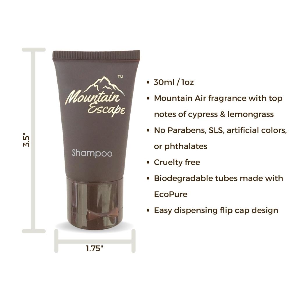 Mountain escape hotel size shampoo size