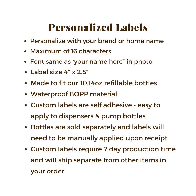 personalized label information
