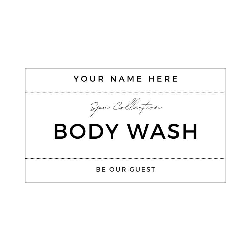 personalized body wash label