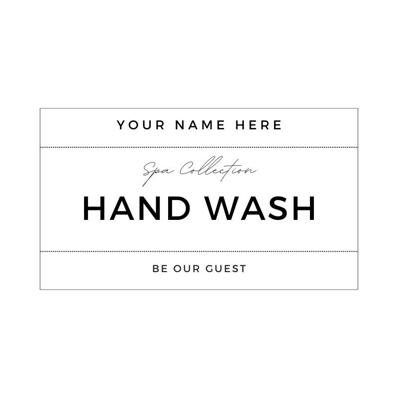 personalized hand wash label
