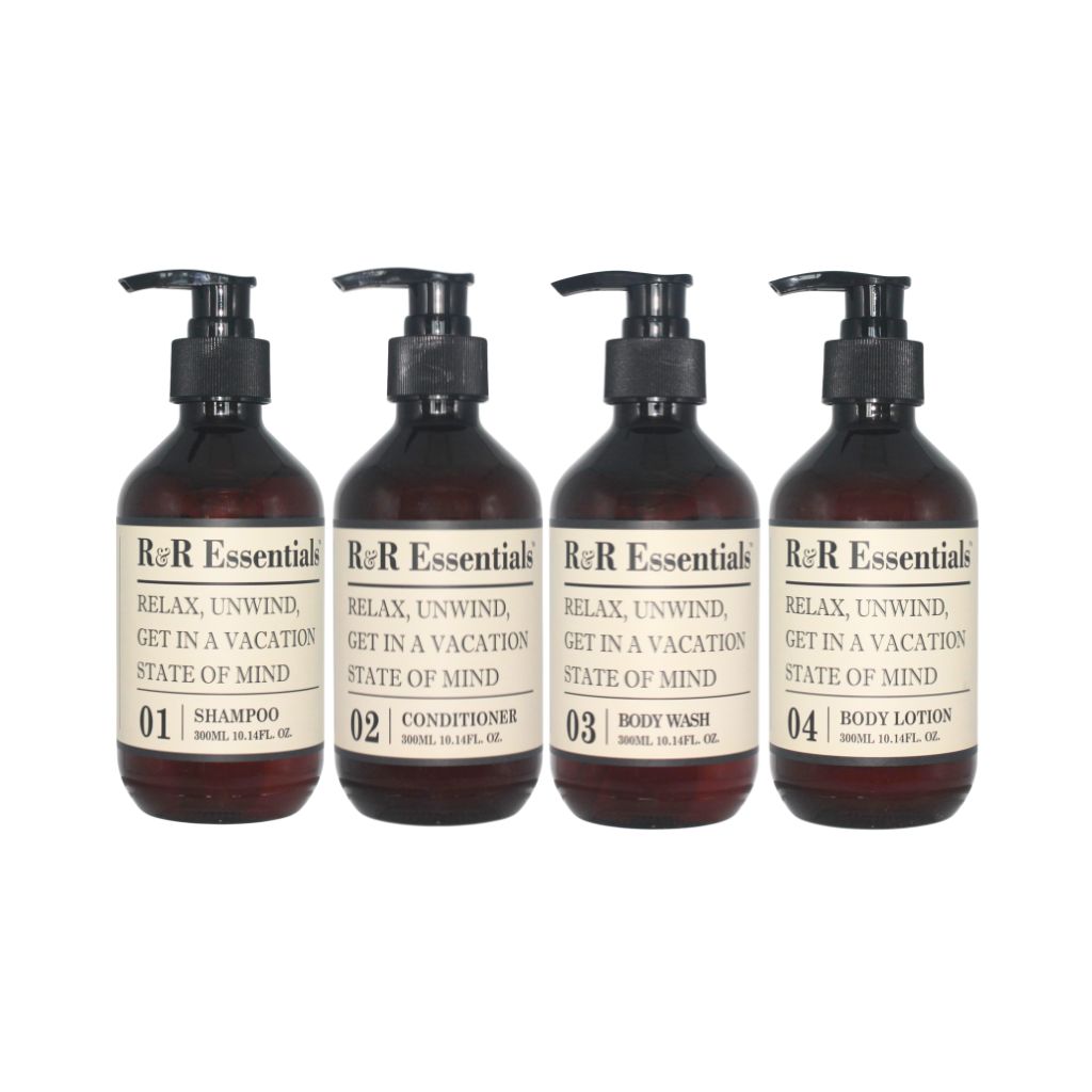 R&R Essentials refillable toiletries bundle