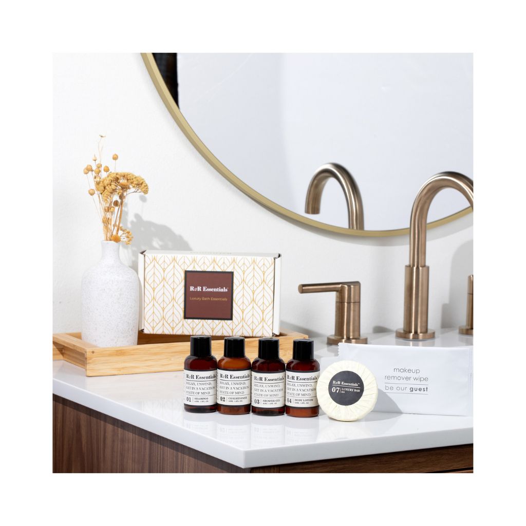 R&R Essentials toiletries kit display