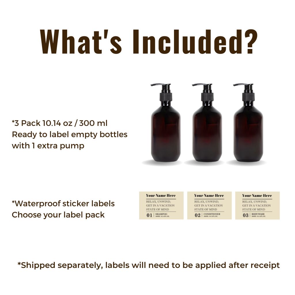 Apothecary Design  ~ Personalized Refillable Pump Bottle Bundle