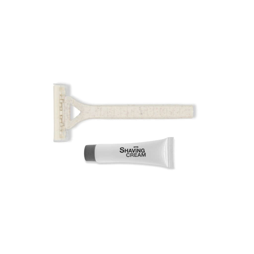 guest shaving kit with razor and shaving cream