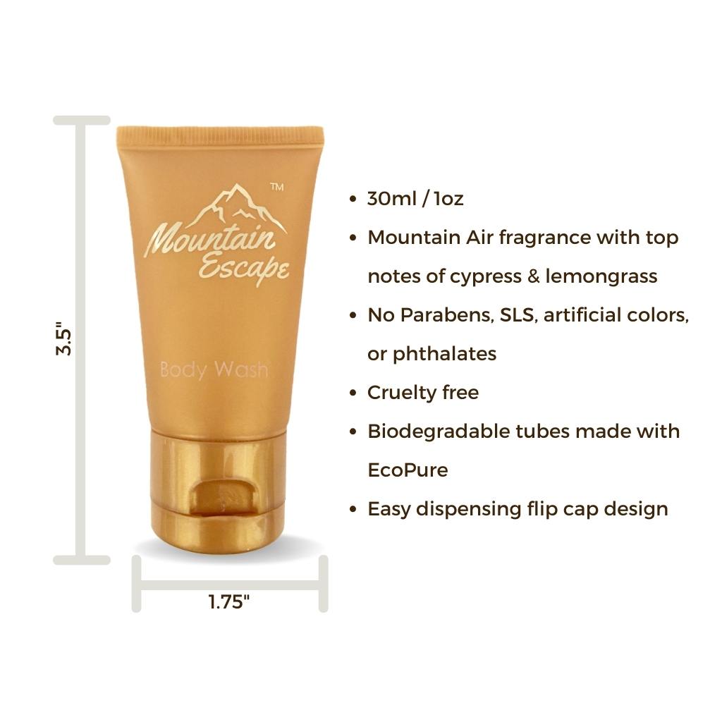 hotels size body wash by mountain escape 1oz