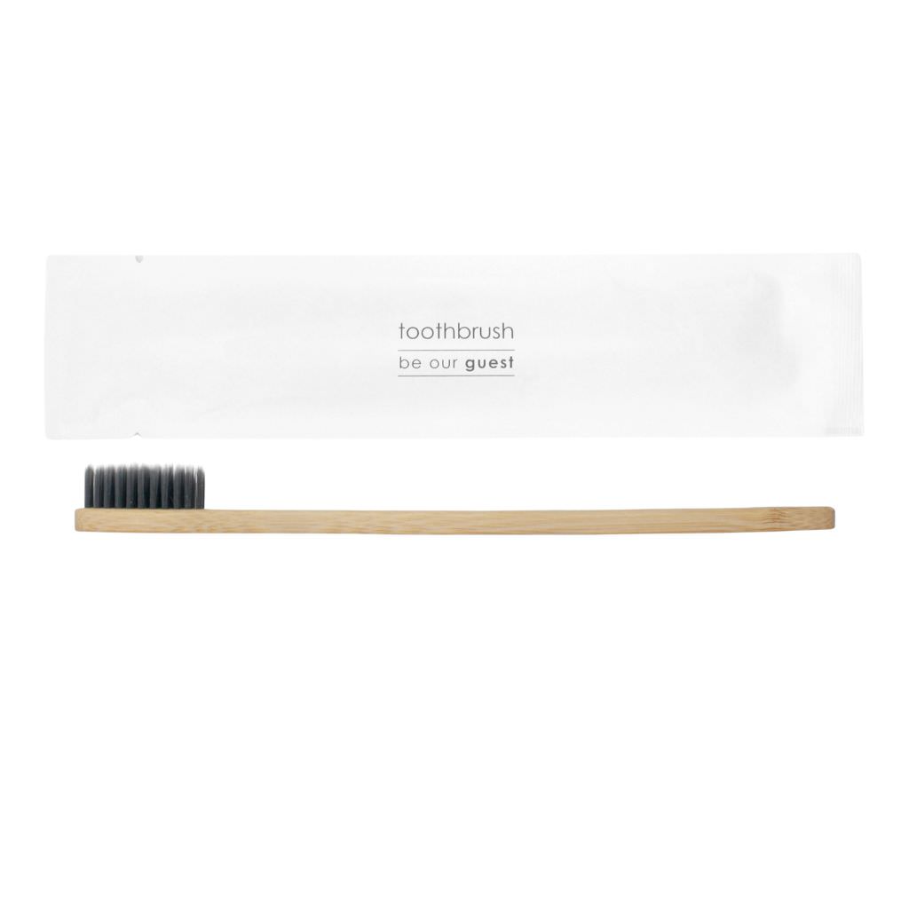 Individually wrapped guest bamboo toothbrush 