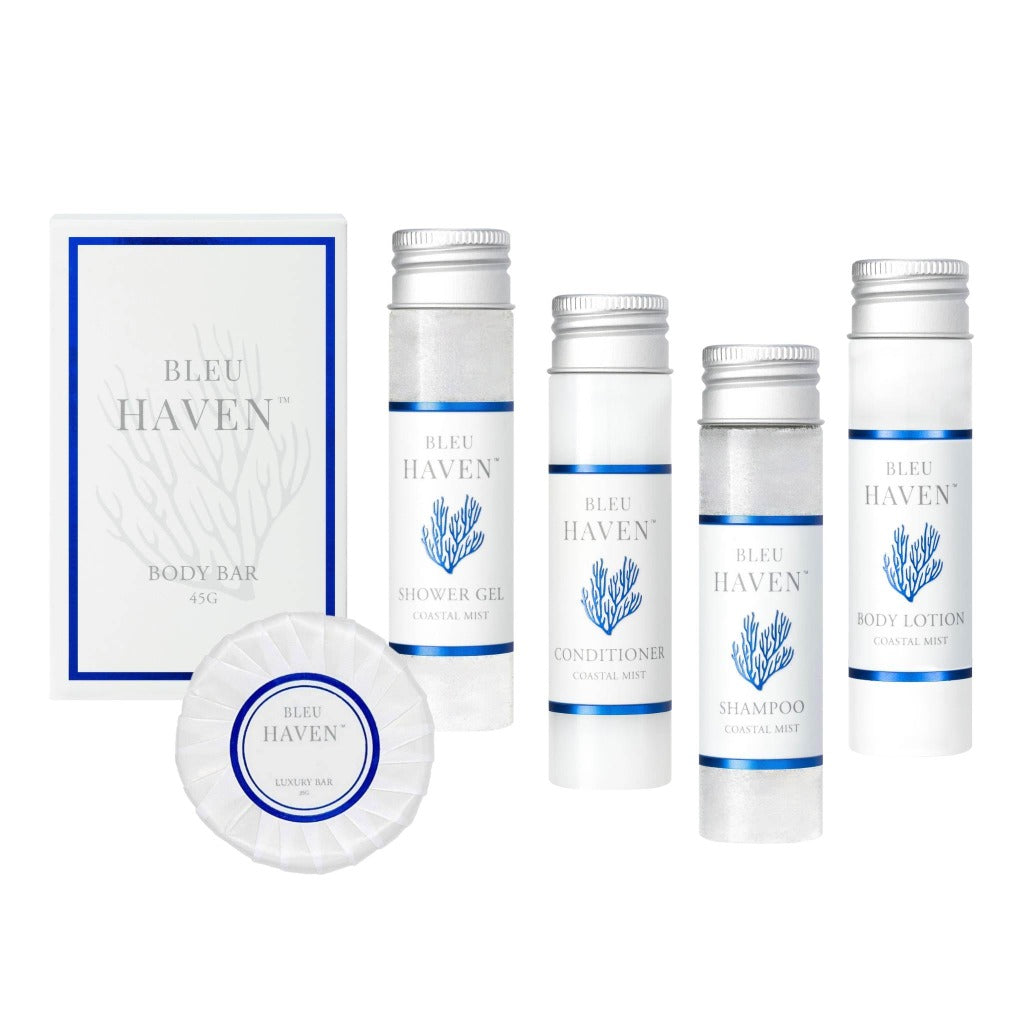luxury hotel toiletries kit Bleu Haven