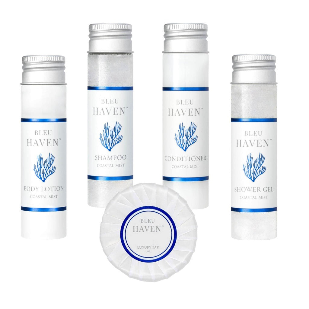 hotel toiletries set Bleu Haven