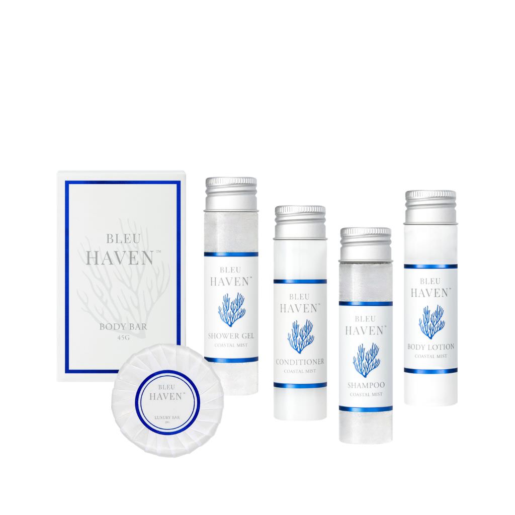 Bleu Haven toiletries sample set