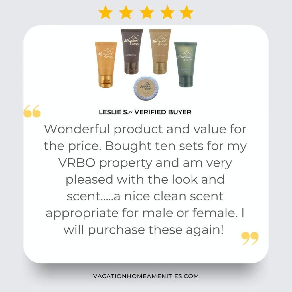 hotel toiletries and amenities sets for your mountain escape