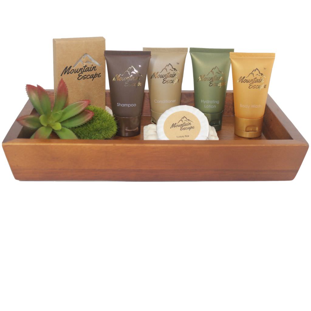 vacation rental toiletries by mountain escape