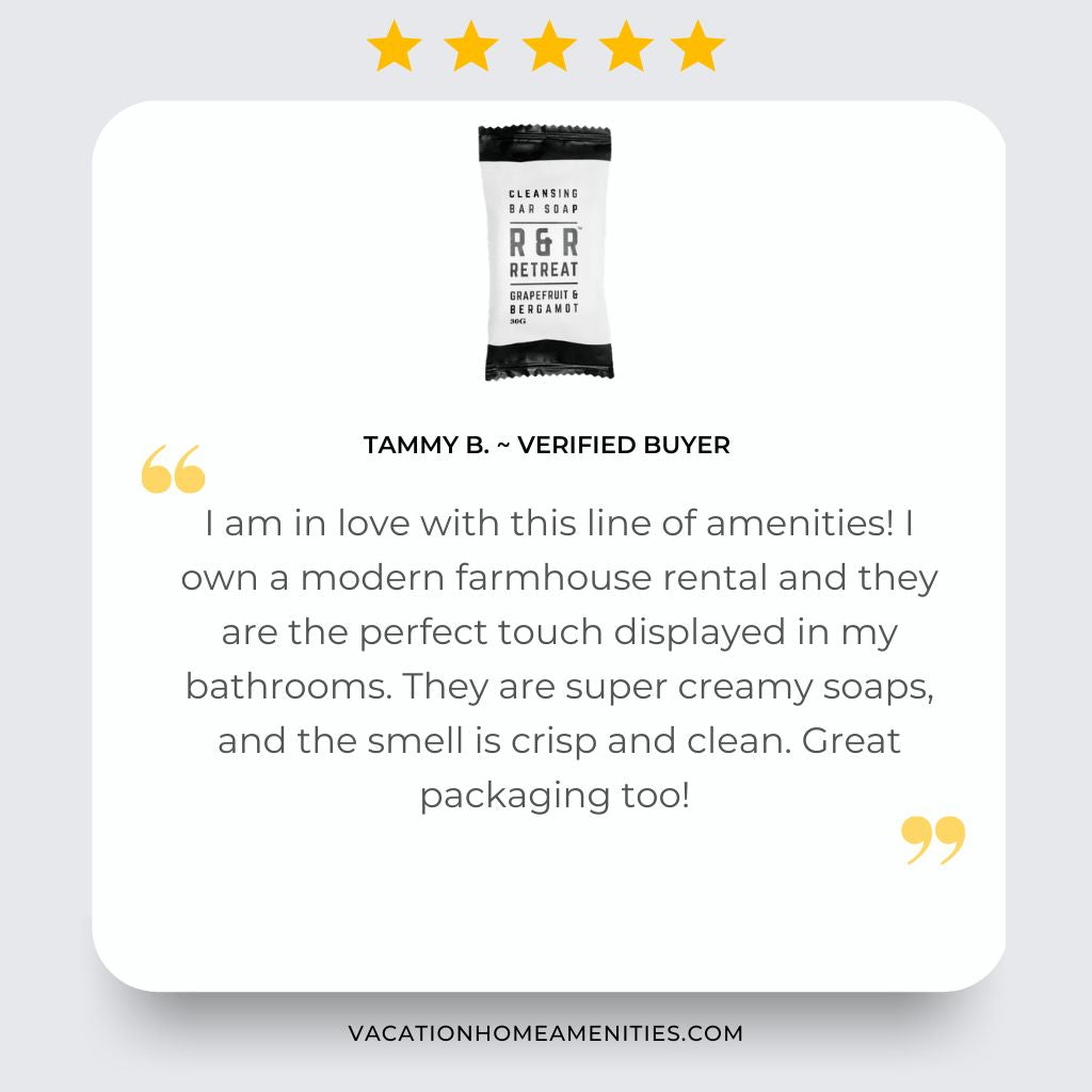 individually wrapped guest soap retreat