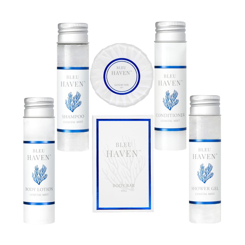 bulk hotel toiletries and soap kit by Bleu Haven