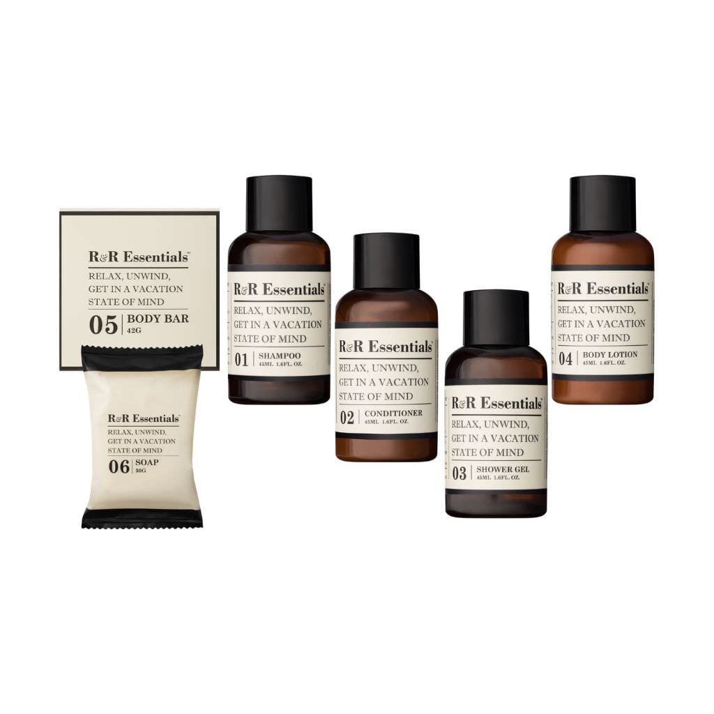 hotel soaps and toiletries bulk kit by R&R Essentials